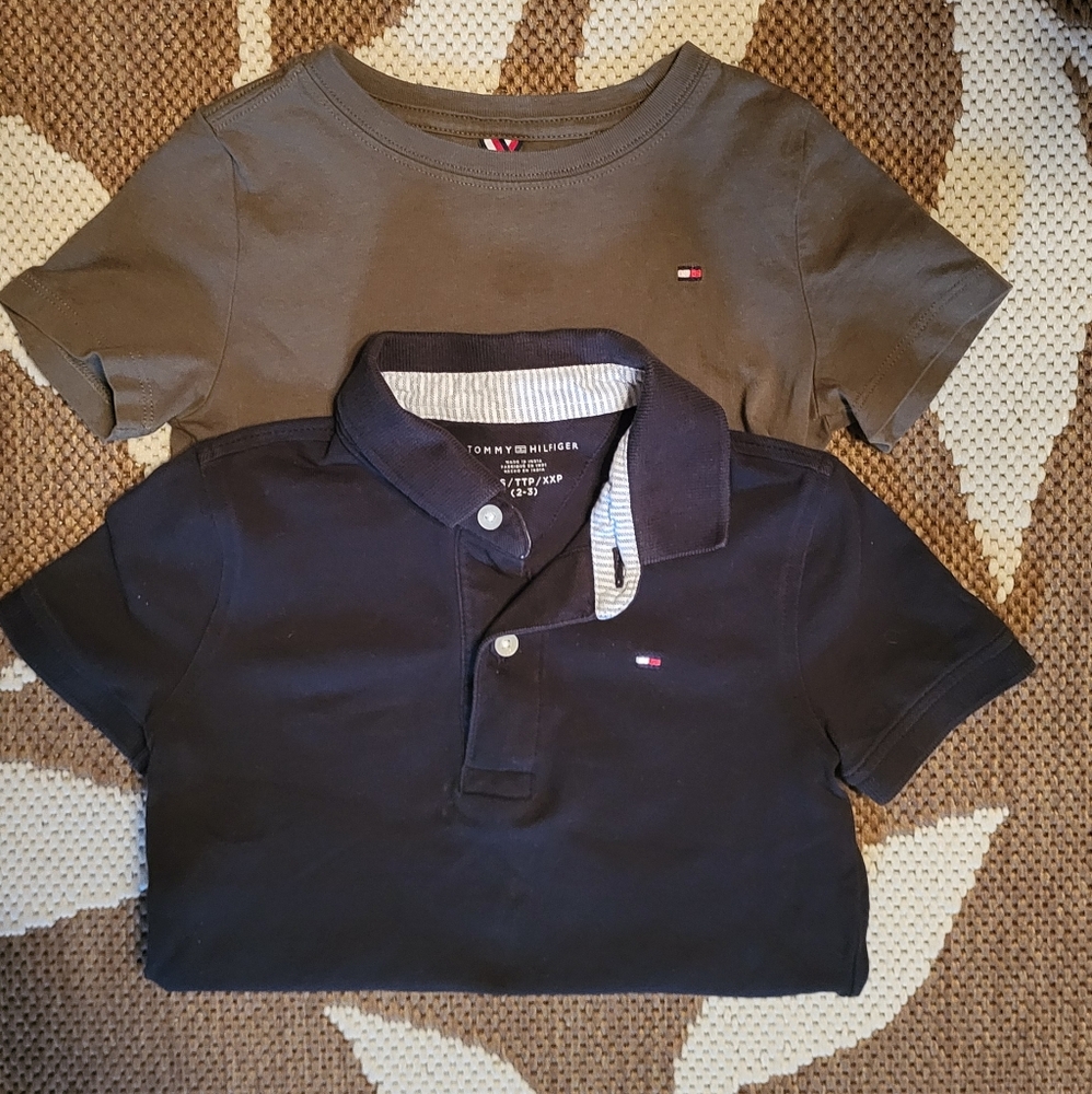 Tommy Hilfiger Kids Polo Shirt Set, Black and Olive Green, Size XXS, 2T-3T